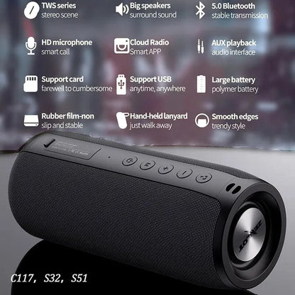 Portable,Waterproof,Wireless Speakers,Dual Pairing, Bluetooth 5.0,Loud Stereo,Booming Bass,1500 Mins Playtime for Home Party